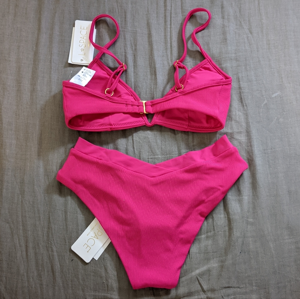 L*Space Helena Pratt Bikini Set Bougainvillea - Picture 3 of 10
